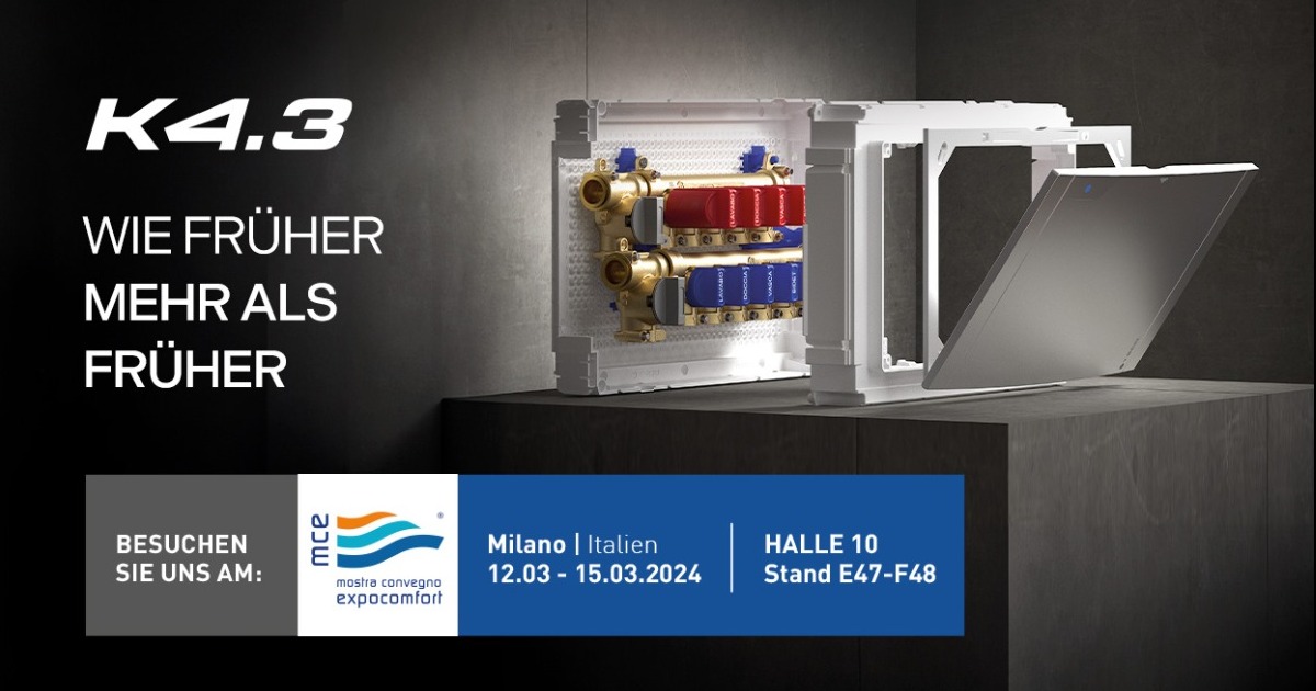 Wir freuen uns auf Ihren Besuch auf der MCE-Messe in Mailand mit dem neuen kompakten Verteiler K4.3