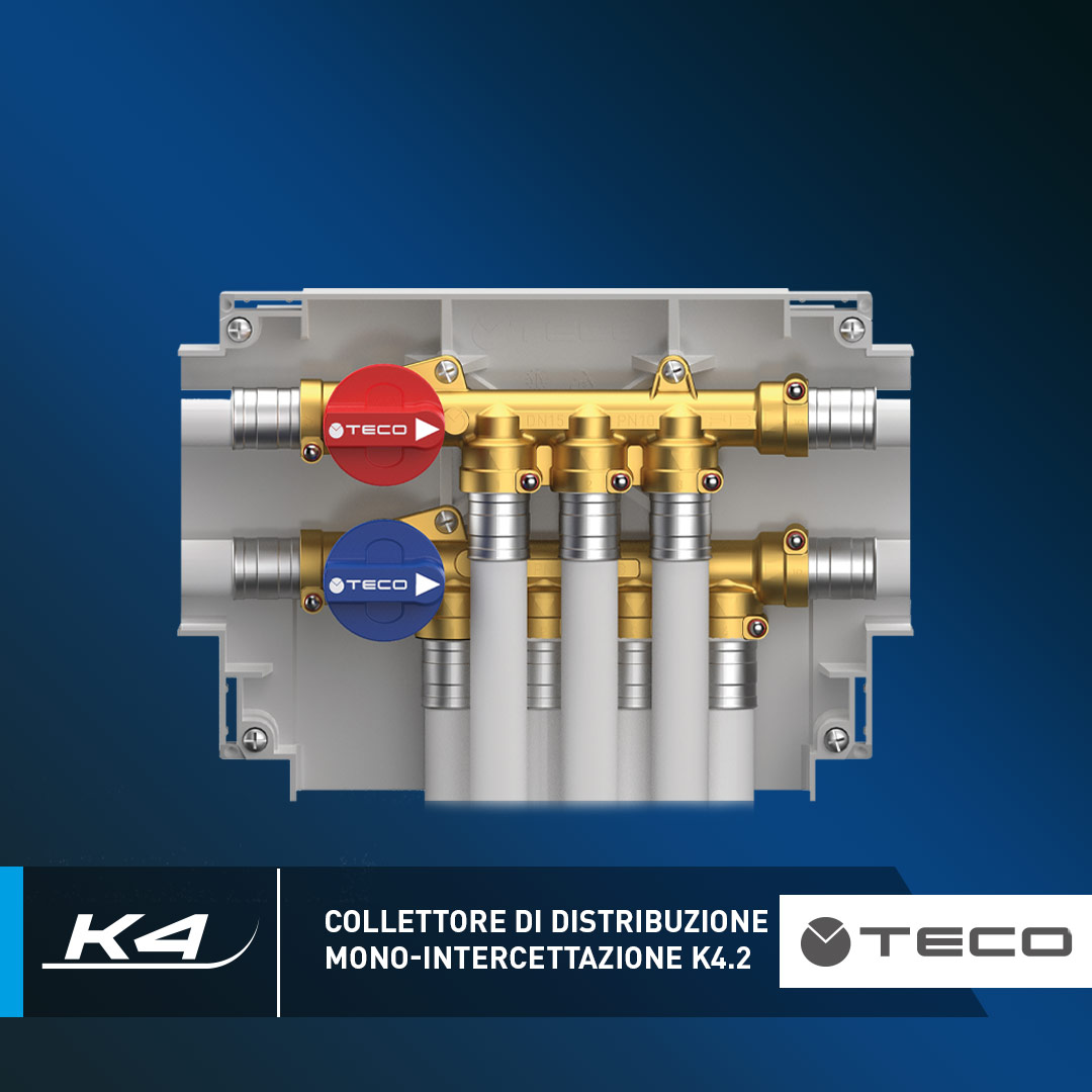 K4.2: il collettore di distribuzione acqua sanitaria mono-intercettazione