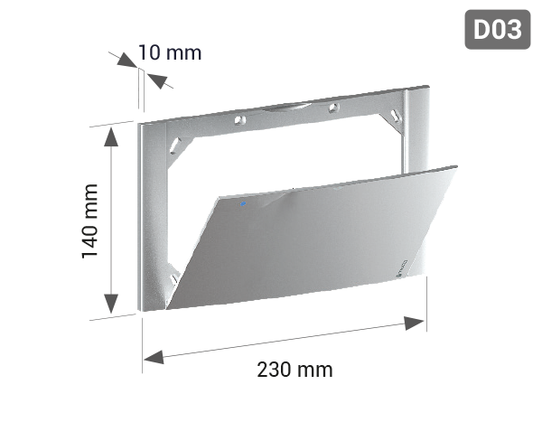 D03 Placca di copertura con sportello magnetico per K4CC 