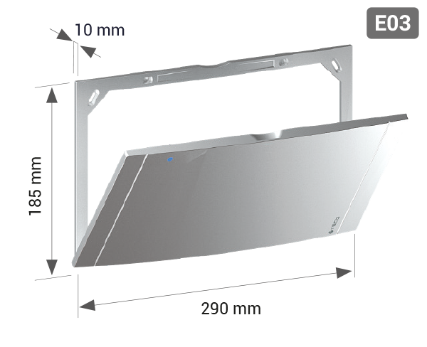 E03 Placca di copertura con sportello magnetico per K4.3 da 6+5 e 7+6 uscite 