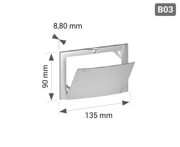 B03 Placca di copertura con sportello magnetico per K4.2 