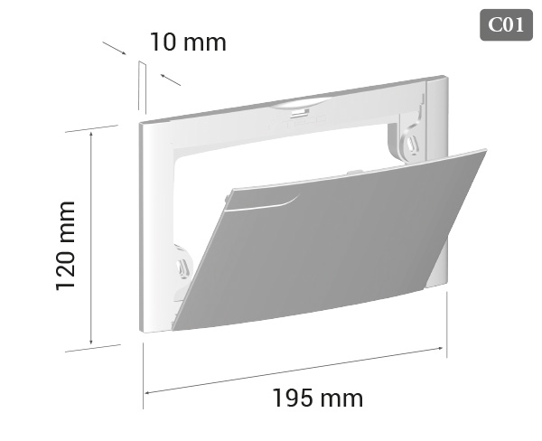 C01 Placca di copertura con sportello per K2.2 e K2.3 