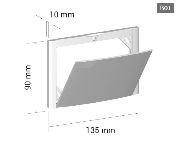B01 Placca di copertura con sportello magnetico per K2.1 e K2.0 
