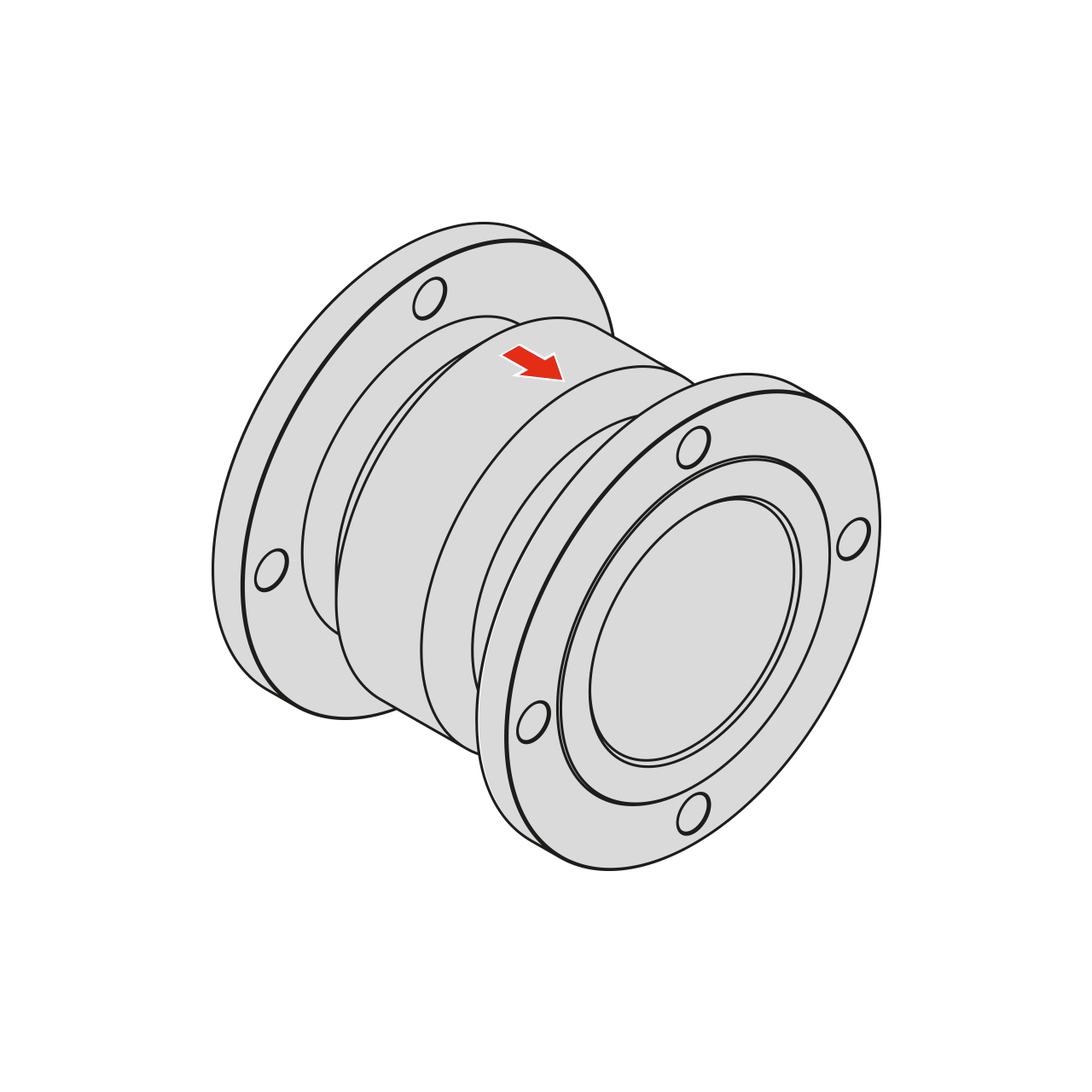 Dispositivi di sicurezza per impianti gas Raccordo FIREBAG® versione flangiata DIN EN 1092-1