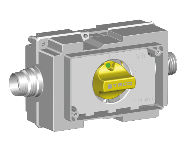Válvula de corte para líneas de gas empotrable compacta K2.0 llave de corte para gas empotrable con conexiones laterales