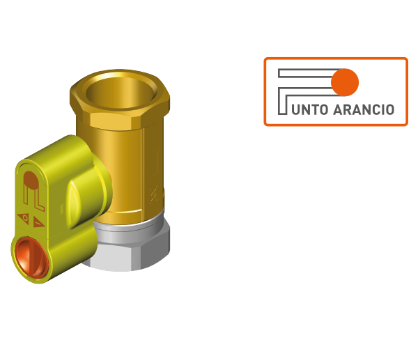 Valvole filettate per contatore gas bitubo con presa di pressione Punto Arancio® G2 Punto Arancio® versione diritta